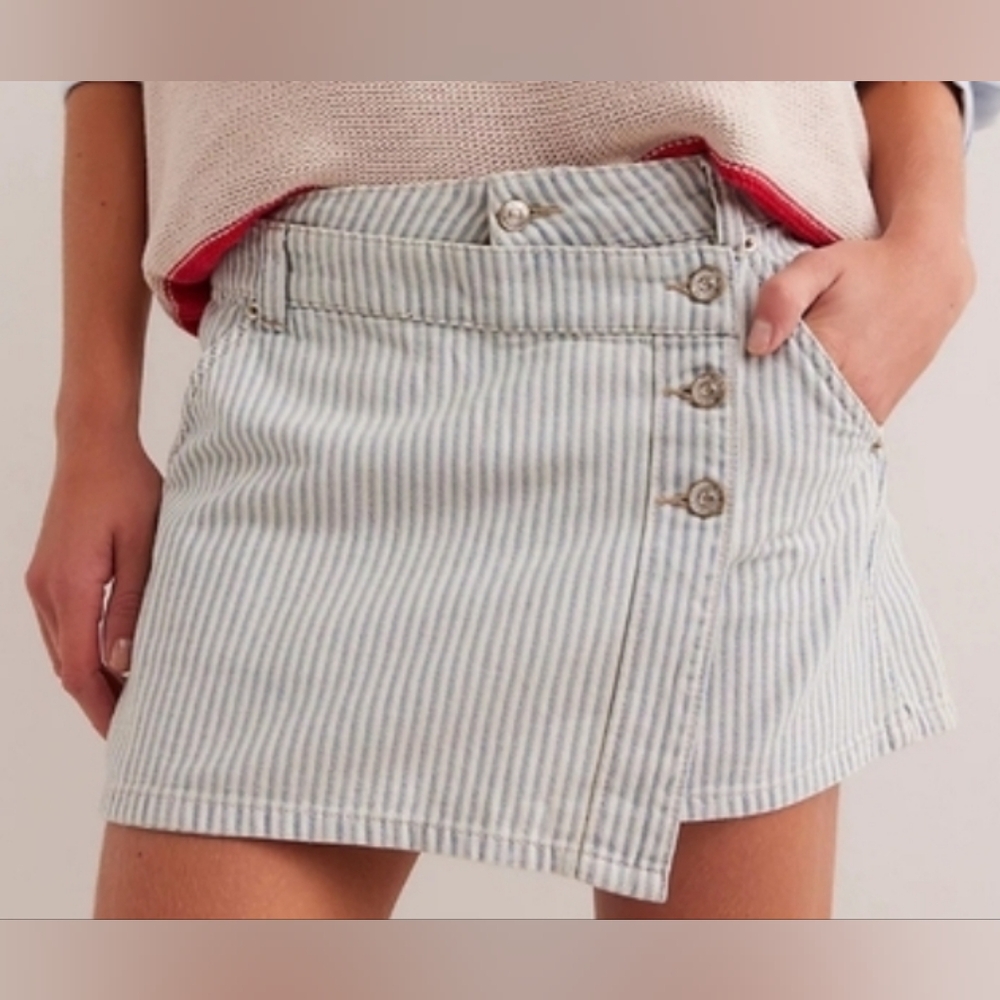 Free People We The Free Wynne Railroad Skirt/Indigo Railroad